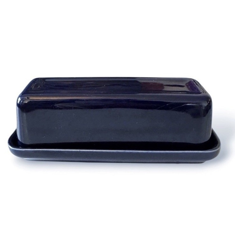 Pfaltzgraff Covered Butter Dish Dark Blue Kitchenware Farmhouse Kitchen Ceramic